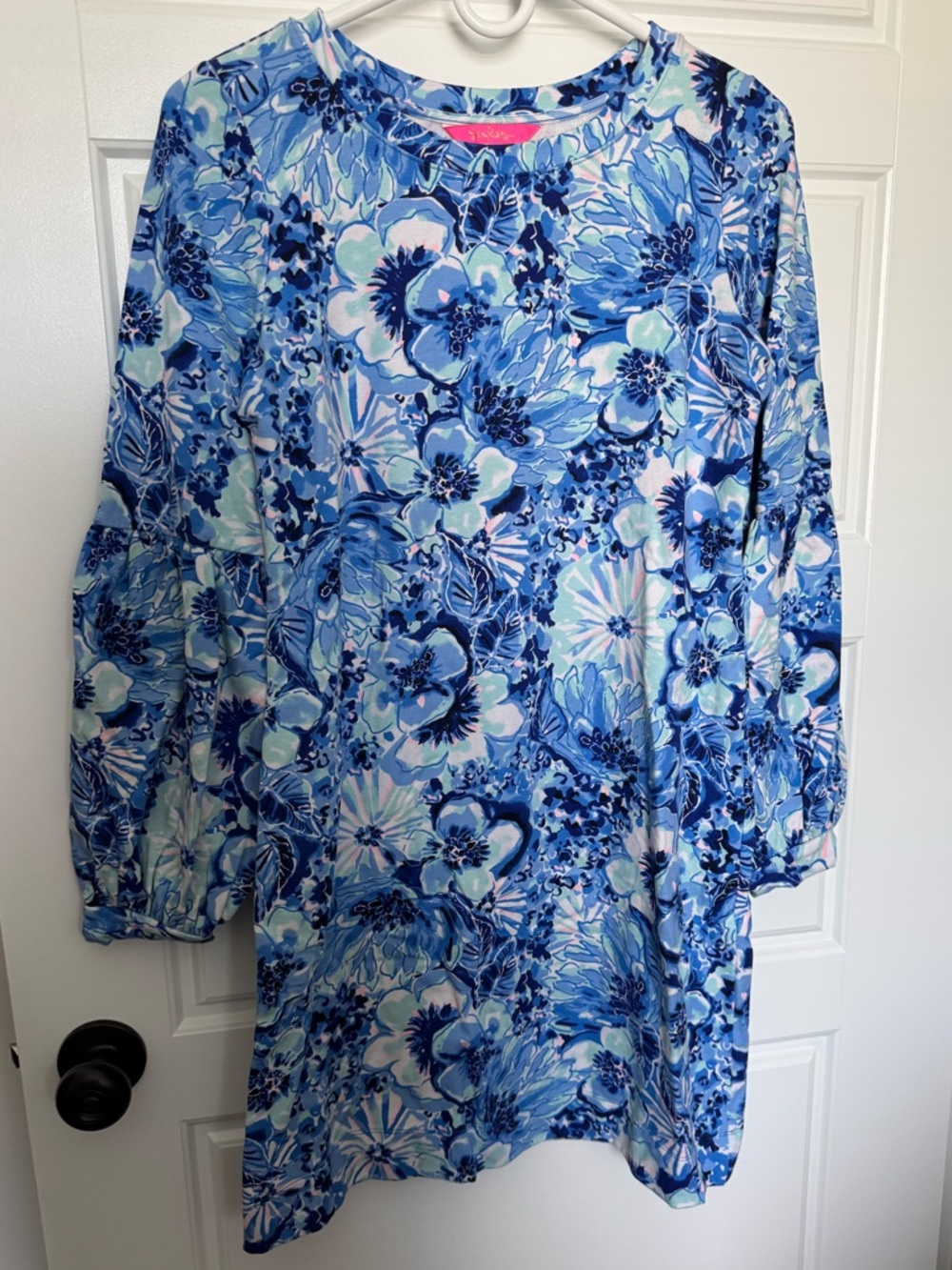 Lilly Pulitzer Bartlett Dress in Coastal Blue Catch and Keep, Size Small